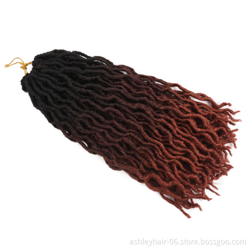 new goddesss faux locs  ombre color curly faux locs 18inch crochet faux locks